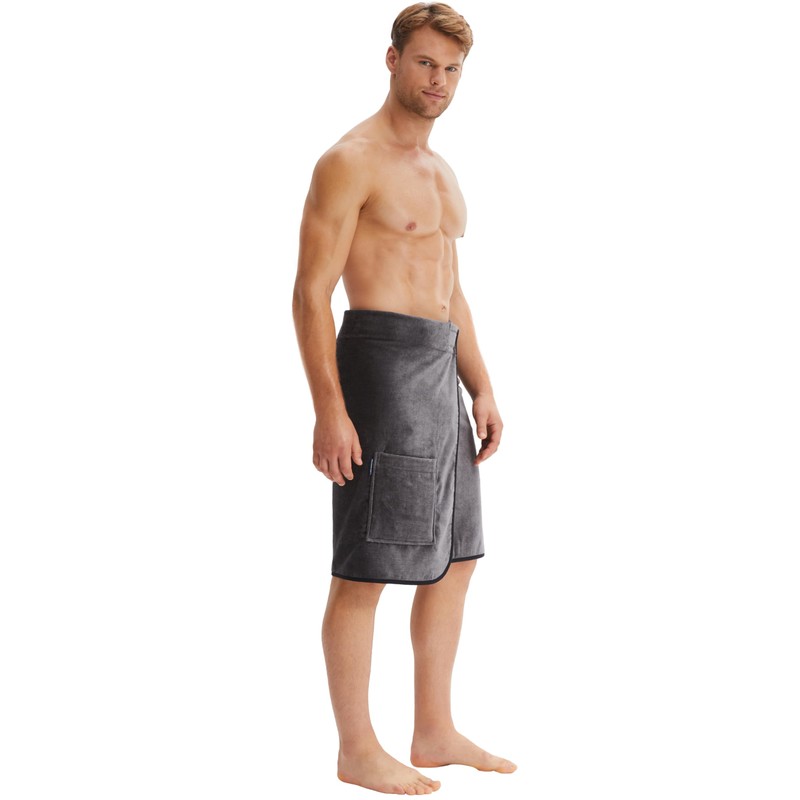Morgenstern Sauna Kilt Men's Velcro Fastening 100% Cotton Terry Cloth,