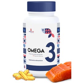 ViewCell Cpsulas Omega 3 de Salmn de 1200 mg. Suplemento Alimenticio de Ingredientes Naturales 90 Cpsulas de Alta Concentracin de Aceite puro de...   