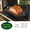 E-far Roasting Pan with Racks, Small Stainless Steel Turkey Roaster
