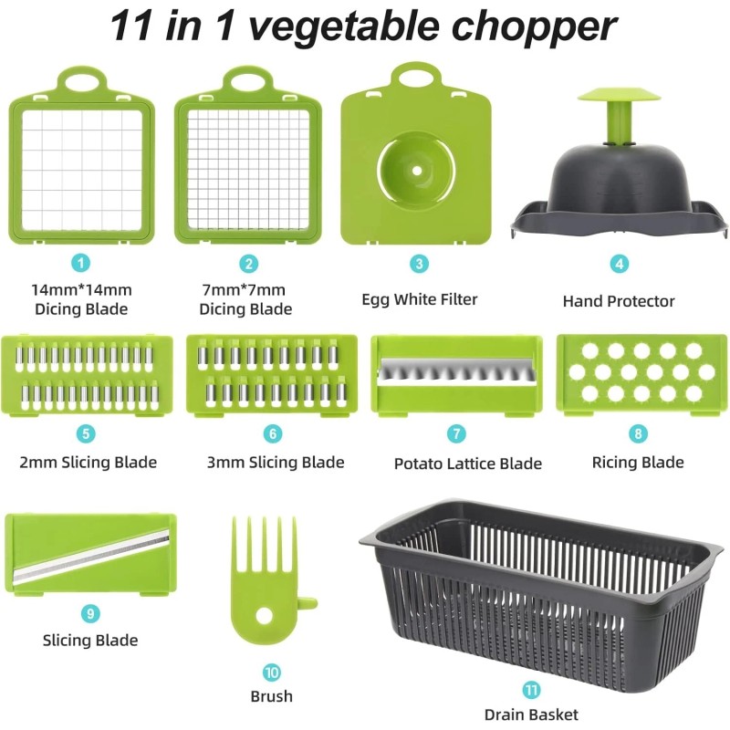 Marvelity Vegetable Chopper, Onion Chopper, Multi 11-in-1 Food Choppers, Vegetable