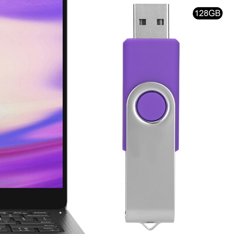 USB Flash Drive Candy Purple Rotatable Portable Storage Memory Stick