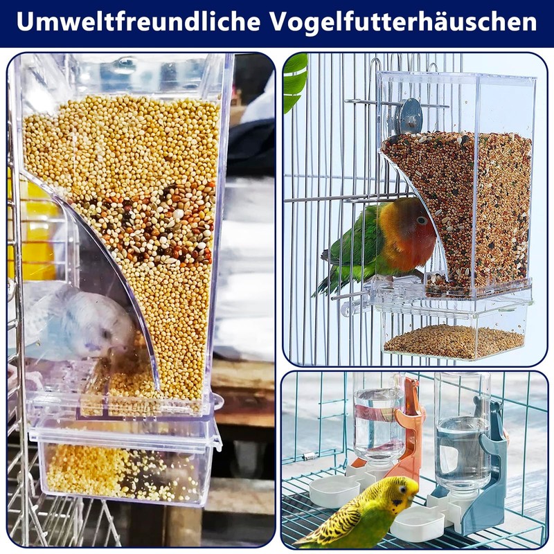 Automatic Feeder Birds and Water Dispenser Transparent Acrylic Bird Feeder