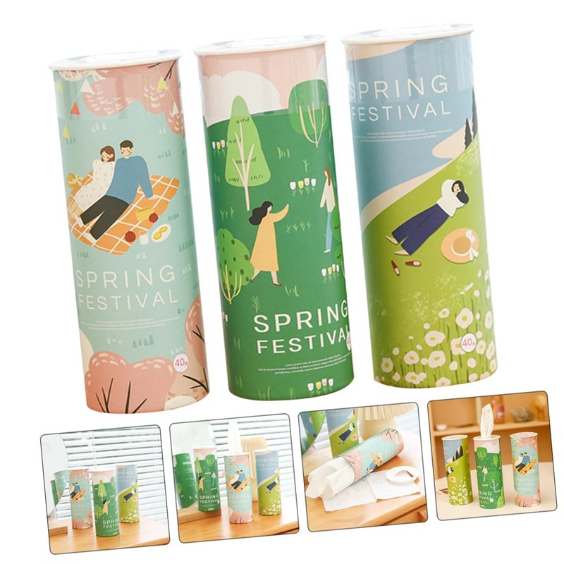Alipis 3Pcs Car Tissue Box Round Cylinder Tissue Holder for