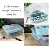 BTSKY Stack & Carry Box, Clear Plastic Storage Container Stackable