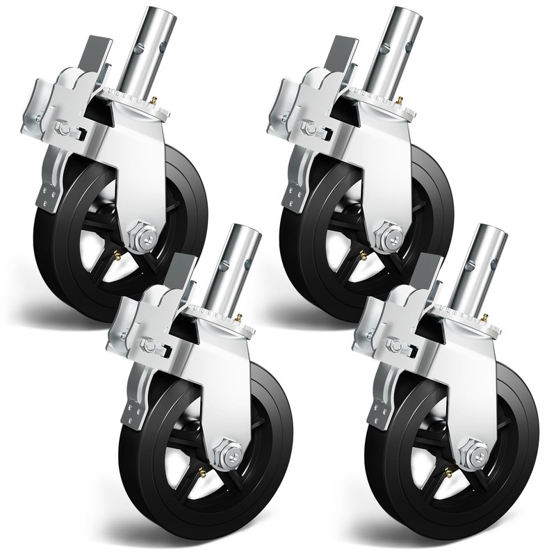 OK5STAR 8 Inch Scaffolding Wheels, Set of 4 Scaffold Caster