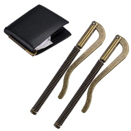 [TBDBNR] Set of 2 Money Clips, Coin Clips, Wallet Clips, Hardware, Wallet Money Clips, Bi-fold Money Clips, Length 3.1 inches (8.0 cm), Antique Style, Cash Bill Holder, Hardware Parts(Bronze), brown