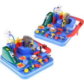 PowerTRC 2 Sets of Kids Race Track Toy | Car Obstacle Course Adventure | Educational Vehicle Puzzle Game Playset for Kids Ages 3 and Up