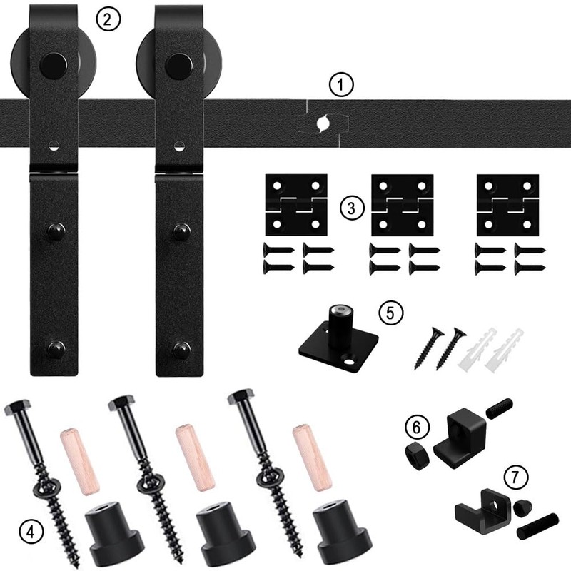 TSMST 3FT/36" Heavy Duty Sturdy Bifold Barn Door Hardware Kit