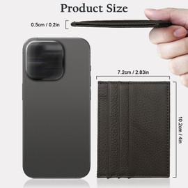 WOXVM Credit Card Holder Wallet RFID Blocking Slim Credit Card Cases Holder Premium Leather Minimalist Front Pocket Small Wallet with 6 Card Slots and 1 Pockets for Men Women (Dark Brown)