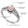 Gem Stone King 925 Sterling Silver Peach Morganite and White