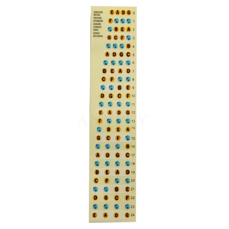 Bass Guitar Fingerboard,Bass Guitar Fretboard Note Map Decals/Stickers for Beginner