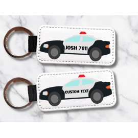 KWL Creations Custom Police Car Keychain Law Enforcement Gift – Police Officer Key Ring, Kids