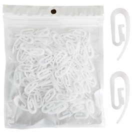 Magnesis White Plastic Curtain Hooks for Door Curtain,Window Curtain,Curtain Header Tape Drapery Hooks 105 Pack 2.8x1.2cm……