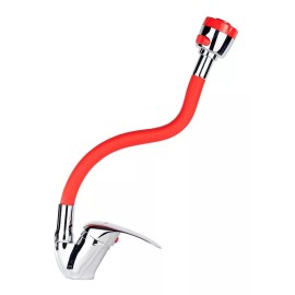 CNX Mezcladora Monomando Con Cuello Flexible Rojo