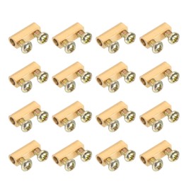 PATIKIL 12.5x4.2x5.2mm Wire Connectors Nut Terminal, 20 Pcs 10 A Brass Splicing Quick Wiring Connection Terminal Circuit Connector Nut Kit with Screws, Brass Tone