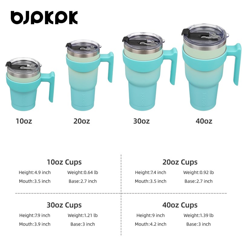 BJPKPK - Vaso con asa de acero inoxidable de 20