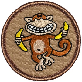 Silly Monkey Patrol Patch - 2" Diameter Round Embroidered Patch (Hook & Loop Fastener)