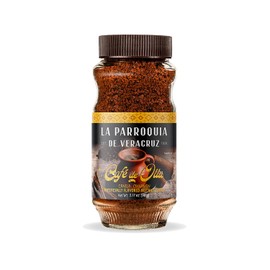 La Parroquia de Veracruz - Café de Olla 3.17 oz, Soluble Granulated Coffee, Mixed with Caramelized Sugar. Cinnamon Notes, Piloncillo and Spices, Light to Dark Cognac Color.