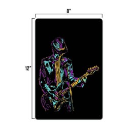 Unbranded Abstract Guitar Player 12 X 8 Metal Tin Sign Décor Vintage Band Rock Drum Punk