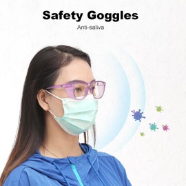 LASMEX Stylish Safety Glasses Goggles for Women Girls Anti-fog Glasses Protective Eyewear Clear Glasses