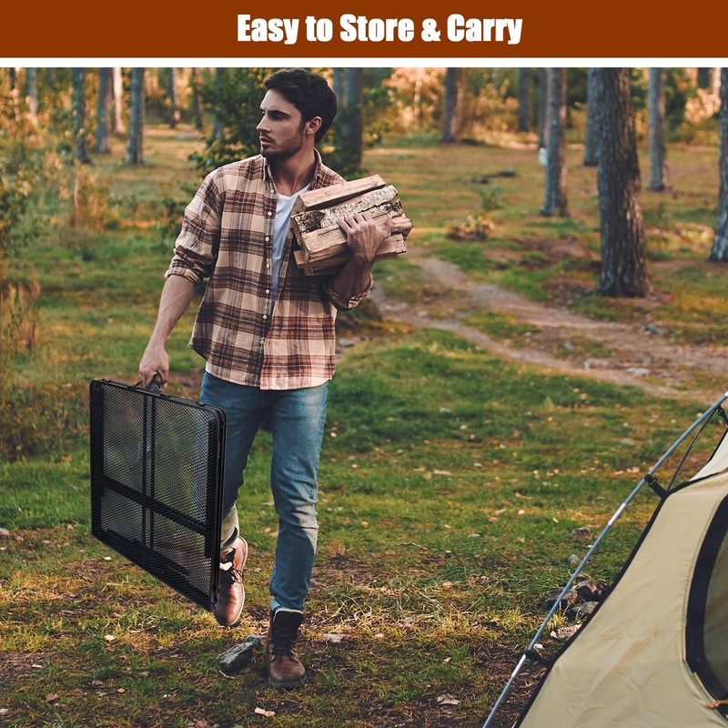 UNIFER Folding Grill Table: 4x2 Ft Portable Camping Table, Lightweight