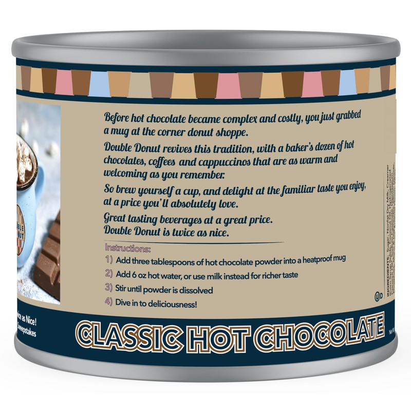 Double Donut Classic Bulk Hot Chocolate Mix, Rich Hot Cocoa