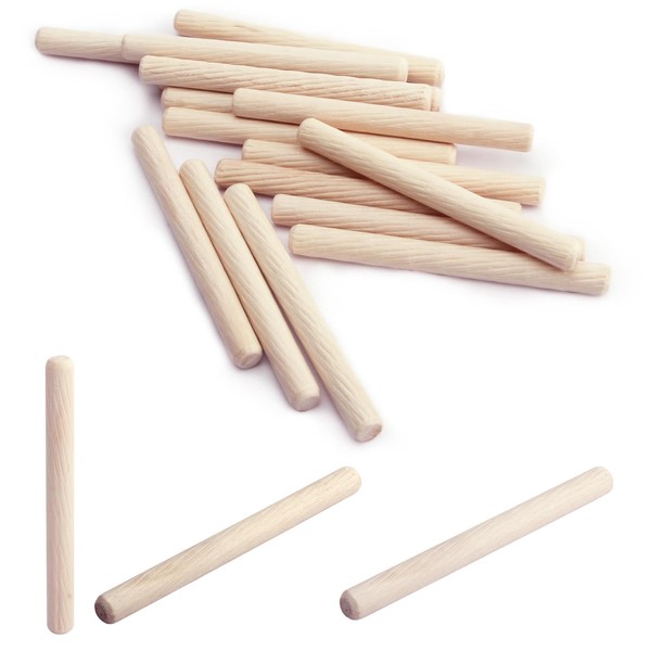 MroMax 8 x 80mm Kiln Dried Fluted Beveled Hardwood Dowel
