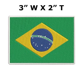 Superheroes Gear BRAZIL FLAG PATCH BRAZILIAN BRASIL EMBROIDERED EMBLEM HOOK AND LOOP