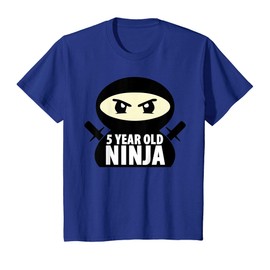 Cute 5 Year Old Ninja Party Theme Kids 5th Birthday Gift T-Shirt