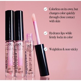 billion dollar brows bdb Color Changing pH Lip Oil - Moisturizing, Plumping, Glossy, 3-Pack