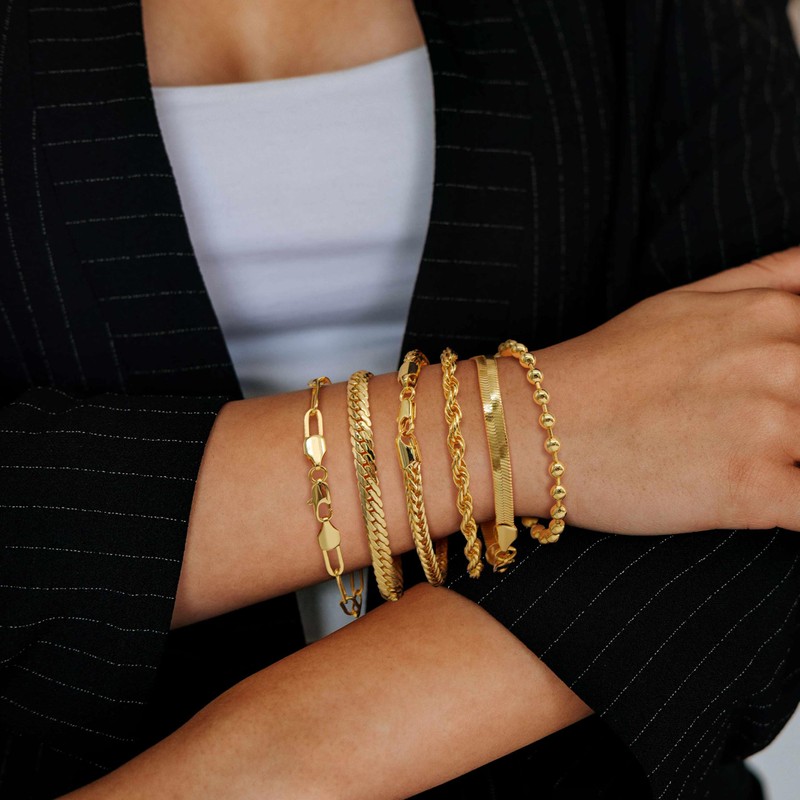 MELELIFE Gold Bracelets for Men & Women Layer Rope Chain