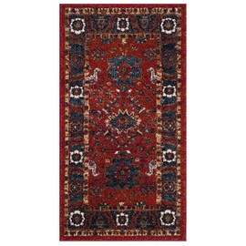 SAFAVIEH Vintage Hamadan Collection Accent Rug - 2'3" x 4', Orange & Blue, Traditional Persian Design, Non-Shedding & Easy Care, Ideal for High Traffic Areas in Foyer, Living Room, Bedroom (VTH214C)