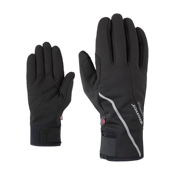 Ziener Men's ULTIMO Cross-Country Gloves | Primaloft Windproof Soft-Shell, Black,