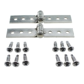 MTQY 2PCS Six Holes Folding Butt Hinge Stainless Steel Furniture Door and Window Hinge for Frameless Folding Window and Cabinet Door and Electrical Box