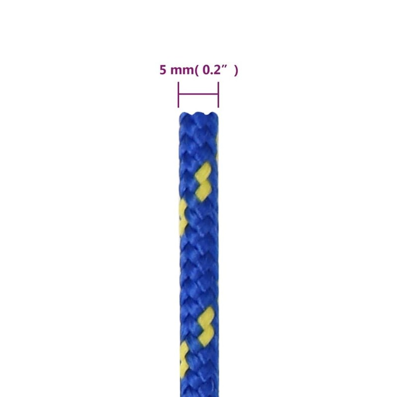 vidaXL Boat Rope Anchor Line Mooring Rope Polypropylene Rope Braided