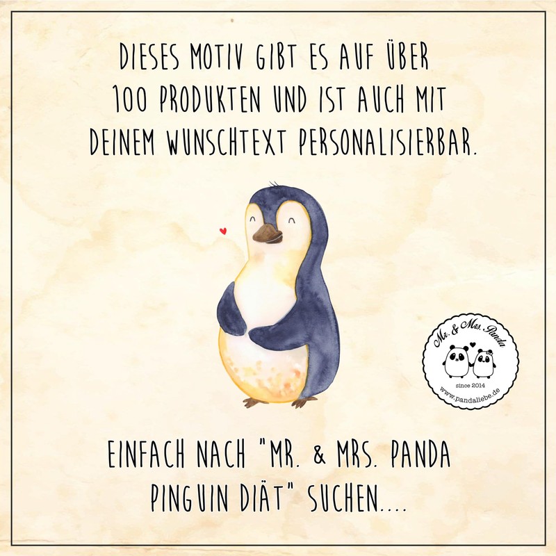 Mr. & Mrs. Panda Personalisierte Teetasse Pinguin Diät - Personalisierte