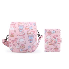 Frankmate Protective Case Compatible with Mini 12 11 9 8 Instant Film Camera with Accessory Pocket and Adjustable Strap (Canvas Bunny)