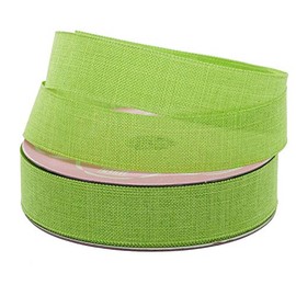5/8" X 25 Yards Lime Faux Linen Ribbon