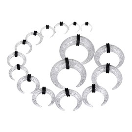 YOFANST Acrylic Crescent Shaped Horseshoes Taper Set Pincher Septum Rings Gauges 14G 12G 10G 8G 6G 4G 2G 0G 00G, 9 Pairs Glitter