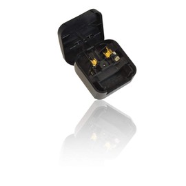 2 Pole Euro Europe EU Plug to 3 Pin UK Plug Fused Converter Mains Socket Adapter 8A - 2 Pack (BLACK)