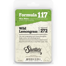 Wild Lemongrass Wax Melts - Formula 117-1 Highly Scented 3 Oz. Bar - Made with Natural Oils - Fresh & Clean Air Freshener Cubes Collection