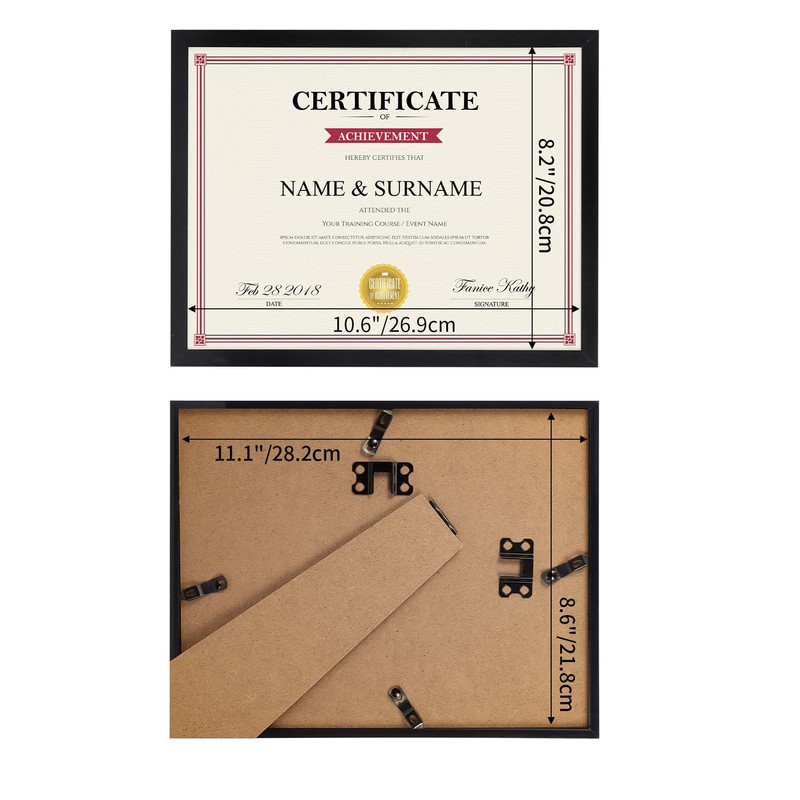 Giftgarden 8.5x11 Picture Frame Black, Certificate Award Document Diploma 8.5