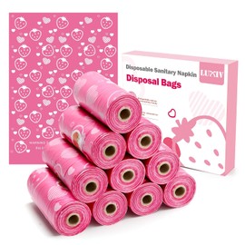 150 piezas de bolsas de eliminación de servilletas sanitarias, Luxiv bolsa sanitaria desechable rosa para el cuidado personal, bolsa de basura para tampones, bolsas mini desechables para la privacidad