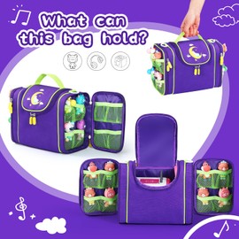 Carrying Case Compatible with Toniebox Starter Set, Role Storage Bag with Handle and Shoulder Strap, Portable Travel Organizer Case for Tonies Headphones, Charger and Accessories (Purple)