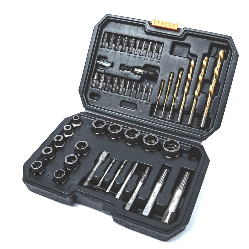 PANOVOS 48PCS 6542HSS Damaged Screw Extractor Bolt Extractor Set/Left Drill
