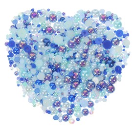 jojofuny DIY Nail Charms Pack Semi Round Flatback Pearl Rhinestone Decorations for Nail Art Convenient Adornment for Home Salon Use for Special Occasions