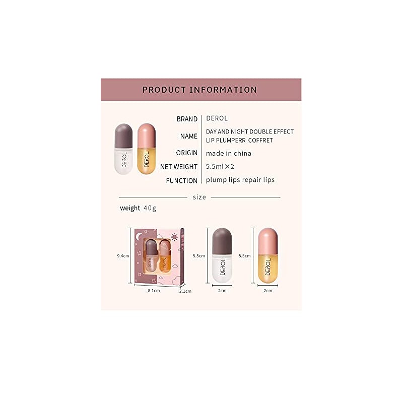 HQDA 2 Pcs Lip Plumper Set Natural Makeup Plumping Lip