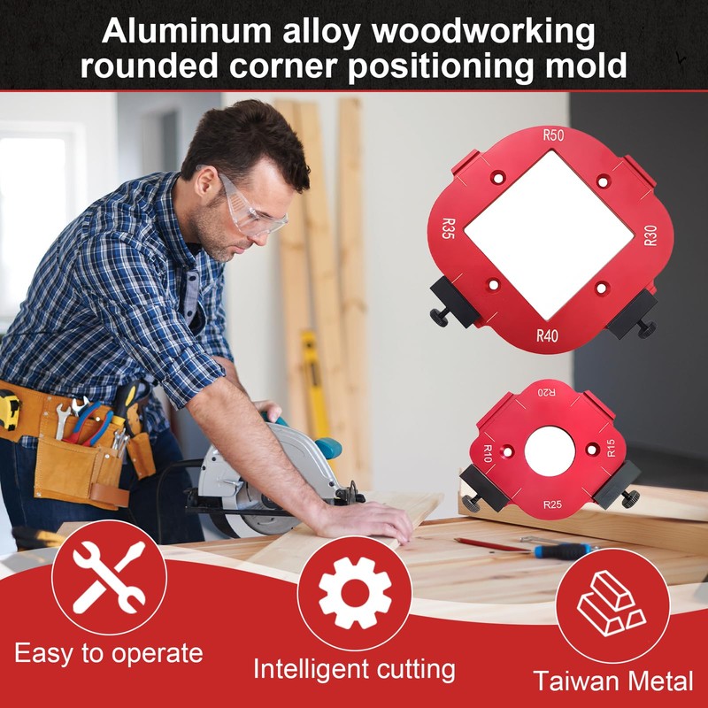 Pack of 2 Red Router Jig Radius Stencil, Milling Template,