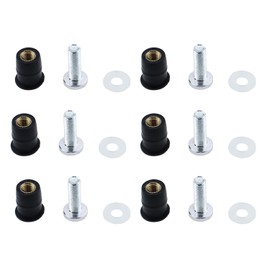 RLECS 6PCS Metric M5 Neoprene Well Nut with Rubber Washer and 18MM Stainless Steel Screw Nut Length 13MM/0.5Inch Suitable for Motorbike Kayak Boat and Mechanical Equipment