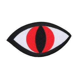 Eye Red Iron-On or Sew On Patch for Clothes Embroidered Iron-On Patch Applique Patch Size 7.5 x 4.0 cm